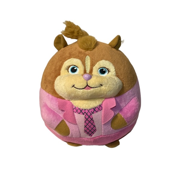 Ty Beanie Ballz Alvin And the Chipmunks Brittany Plush 9 inch Pink Round Toy - Picture 1 of 12